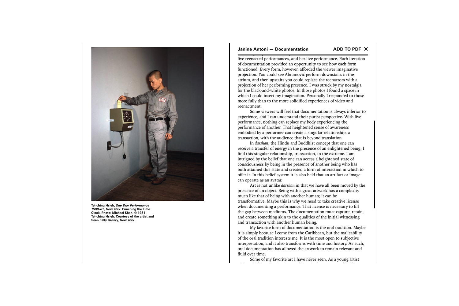 A multi-format digital publication about performance